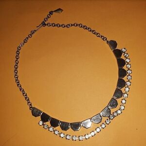 Gold toned and rhinestone fashion necklace